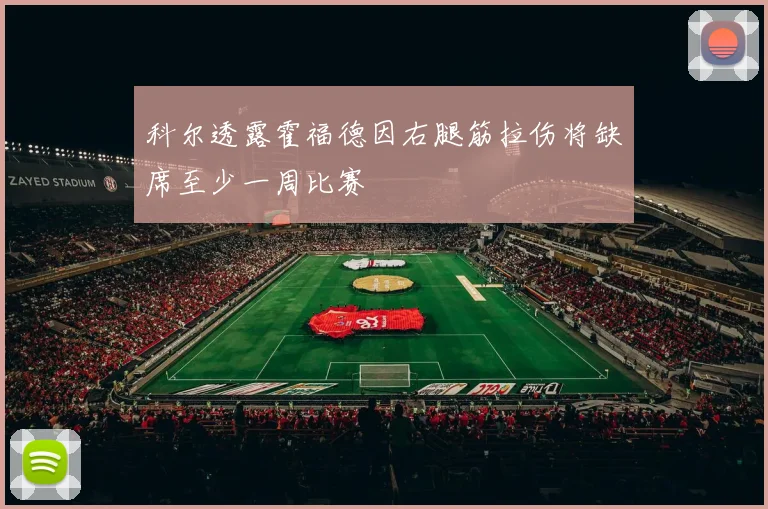 科尔透露霍福德因右腿筋拉伤将缺席至少一周比赛